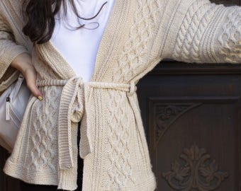 Kimono Cardigan Knitting Pattern PDF-(S–XXL)