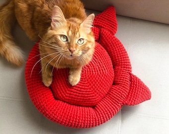 Cat Bed Crochet Pattern PDF File ENGLISH