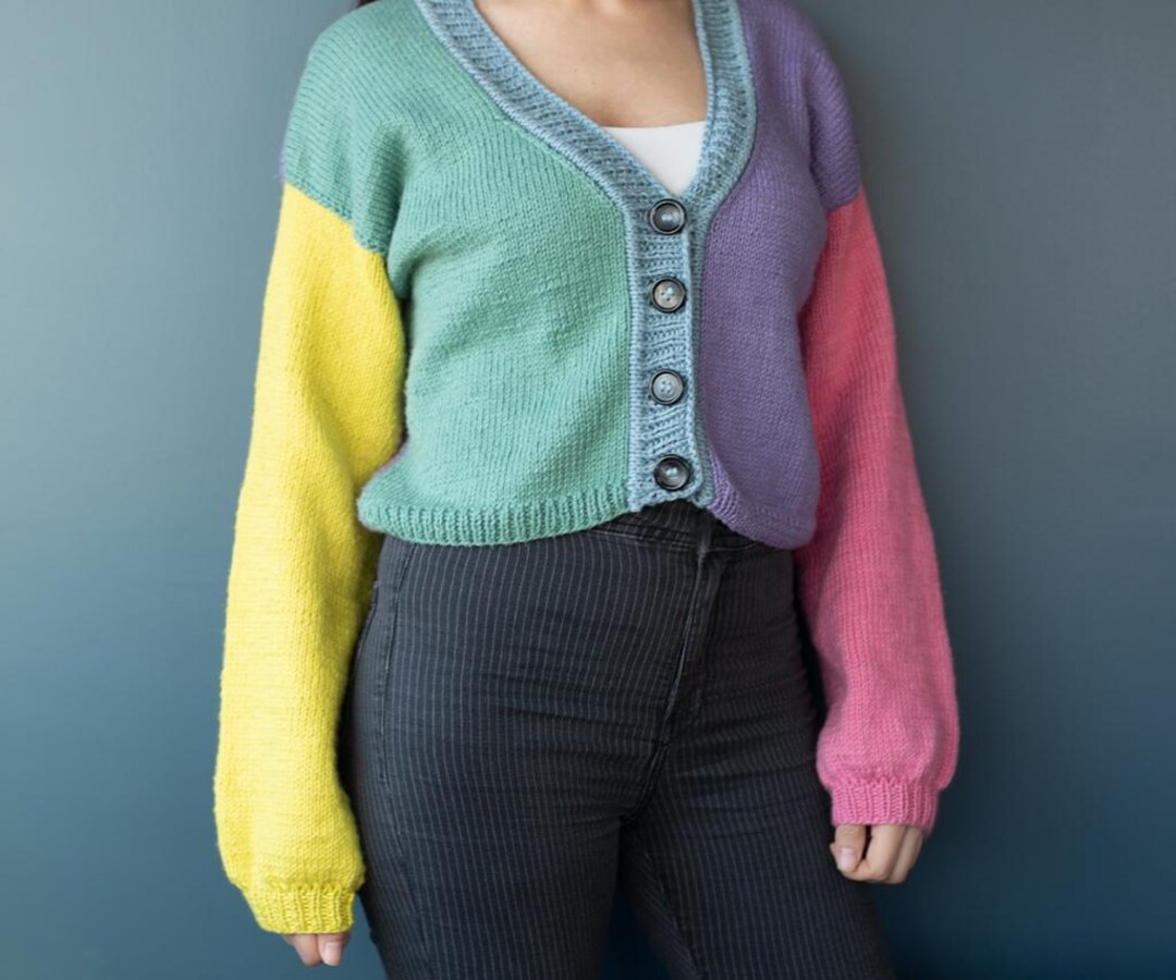 Colorful Cardigan Knitting Pattern-pdf ENGLISH - Digital Download ...