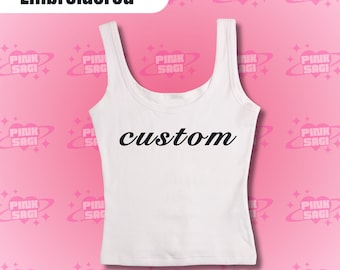 Custom Embroidered Tank Top: Personalized Y2k Style