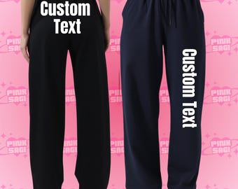 Custom Sweatpants Personalized  Unisex Open Bottom Sweats Wide Leg Pants