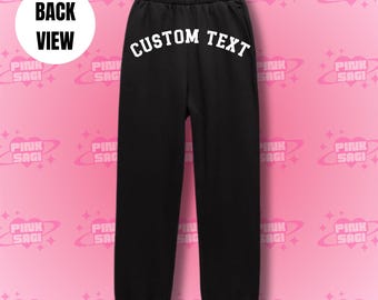 Custom Varsity Text Sweatpants: Personalized Cotton-Blend Joggers