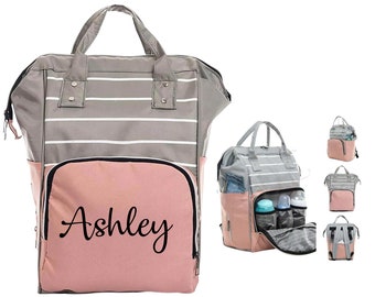 Personalized Mom Large Diaper Bag,Custom Baby Diaper Bag,Diaper Bag Backpack,Multi Functional Diaper Bag,Baby Mom Bag Gift İdea