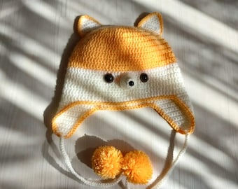 Padrão de crochê para gorro de raposa em PDF