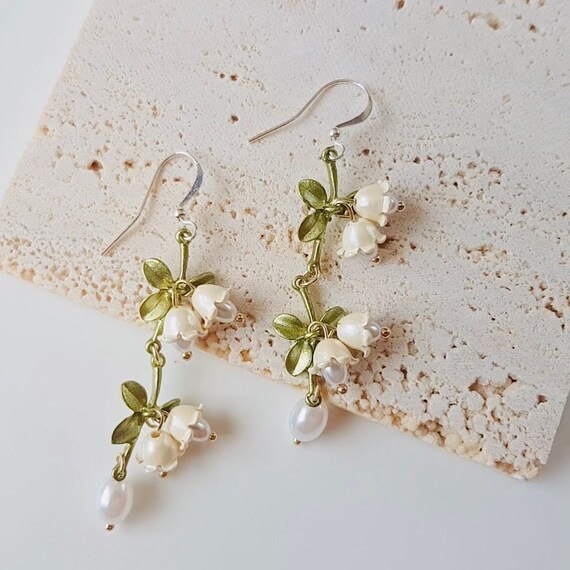 Long on sale flower earrings