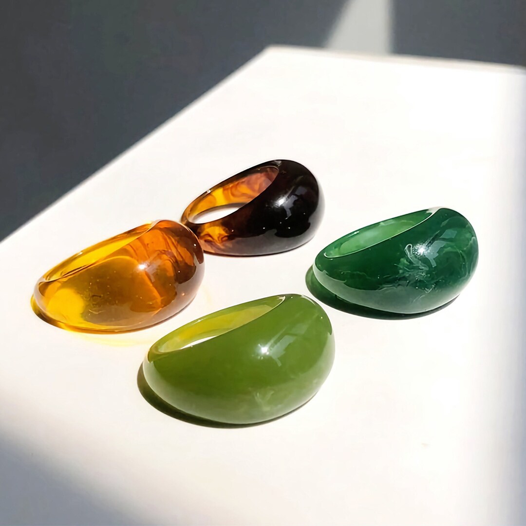 Acrylic Resin Rings Stackable Resin Rings Minimalist Acrylic Etsy