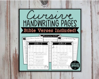 Cursive Handwriting Pages {with Bible References}