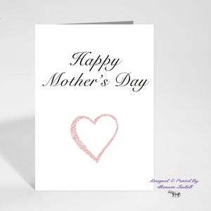 Carte de fête des mères 5 x 7, belle carte, coeur en or rose, carte pour maman, carte pour tante, carte pour soeur, carte d'anniversaire, tu me manques, voir plus !