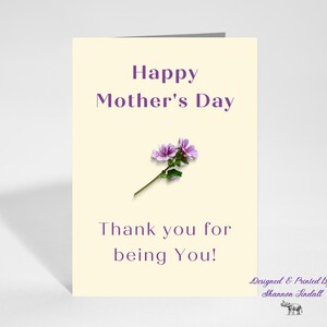 Carte d'anniversaire mère 5 x 7, jolie carte pour elle, carte de voeux mère, carte d'anniversaire fleur pour elle, cartes d'anniversaire, tu me manques, voir plus !