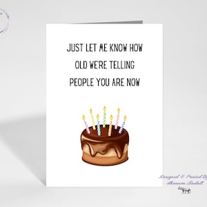 Carte d'anniversaire drôle de 5 x 7, carte d'anniversaire, carte de voeux pour un ami, gâteau d'anniversaire, carte pour un ami, carte drôle, tu me manques !, Voir plus...