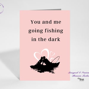 Carte de Saint-Valentin 5 x 7, Pêche dans le noir, Carte d'amour pour petit ami, Carte d'amour pour petite amie, Carte Vday, Tu me manques !, Afficher plus...