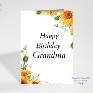 Joyeux anniversaire grand-mère, carte d'anniversaire de 5 x 7, carte d'anniversaire pour elle, cartes d'anniversaire, tu m'as manqué, carte d'anniversaire de grand-mère, voir plus !