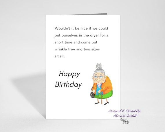 PERSONALIZE IT! Old Lady Funny Card Laugh Lines/Birthday card Old Lady ...