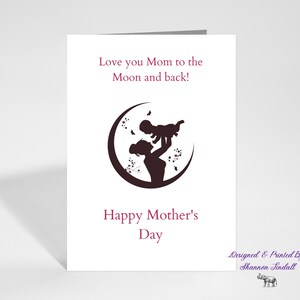 Belle carte de fête des mères 5 x 7, carte de maman lune, carte de voeux pour mère, carte d'anniversaire douce pour elle, cartes d'anniversaire, tu me manques, voir plus !