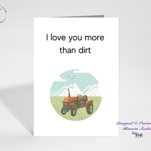 Carte de voeux 5 x 7, jolie carte de fermier, carte de voeux drôle pour lui, entretien du tracteur, carte d'anniversaire, cartes de voeux, tu me manques, voir plus !