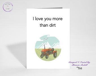 Funny Farmer Card: Tractor Anniversary Greeting Card (5x7)