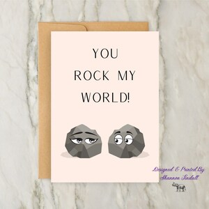 Carte Rock My World 5 x 7, carte de Saint-Valentin, carte d'amour mignonne, carte pour petit ami, carte pour petite amie, carte d'amour, tu me manques, voir plus !