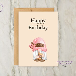 Carte d'anniversaire gnome 5 x 7, carte d'anniversaire, carte d'ami gnome, anniversaire de maman, carte pour tante, carte d'anniversaire pour mamie, tu me manques, voir plus !