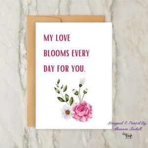 5 x 7, carte de Saint-Valentin, jolies fleurs, carte d'amour pour petit ami, carte d'amour pour petite amie, livraison gratuite, tu me manques !, Voir plus...