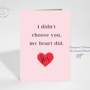 Coeur au choix, jolie carte de Saint-Valentin 5 x 7, carte de battement de coeur, carte pour petit ami/petite amie, jolie carte de voeux, tu me manques, voir plus !