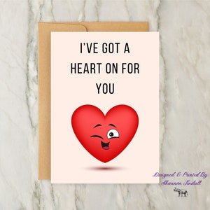 Carte de Saint-Valentin drôle 5 x 7, le coeur pour vous, carte de voeux drôle, carte d'anniversaire drôle pour lui, carte d'anniversaire, tu me manques, voir plus !