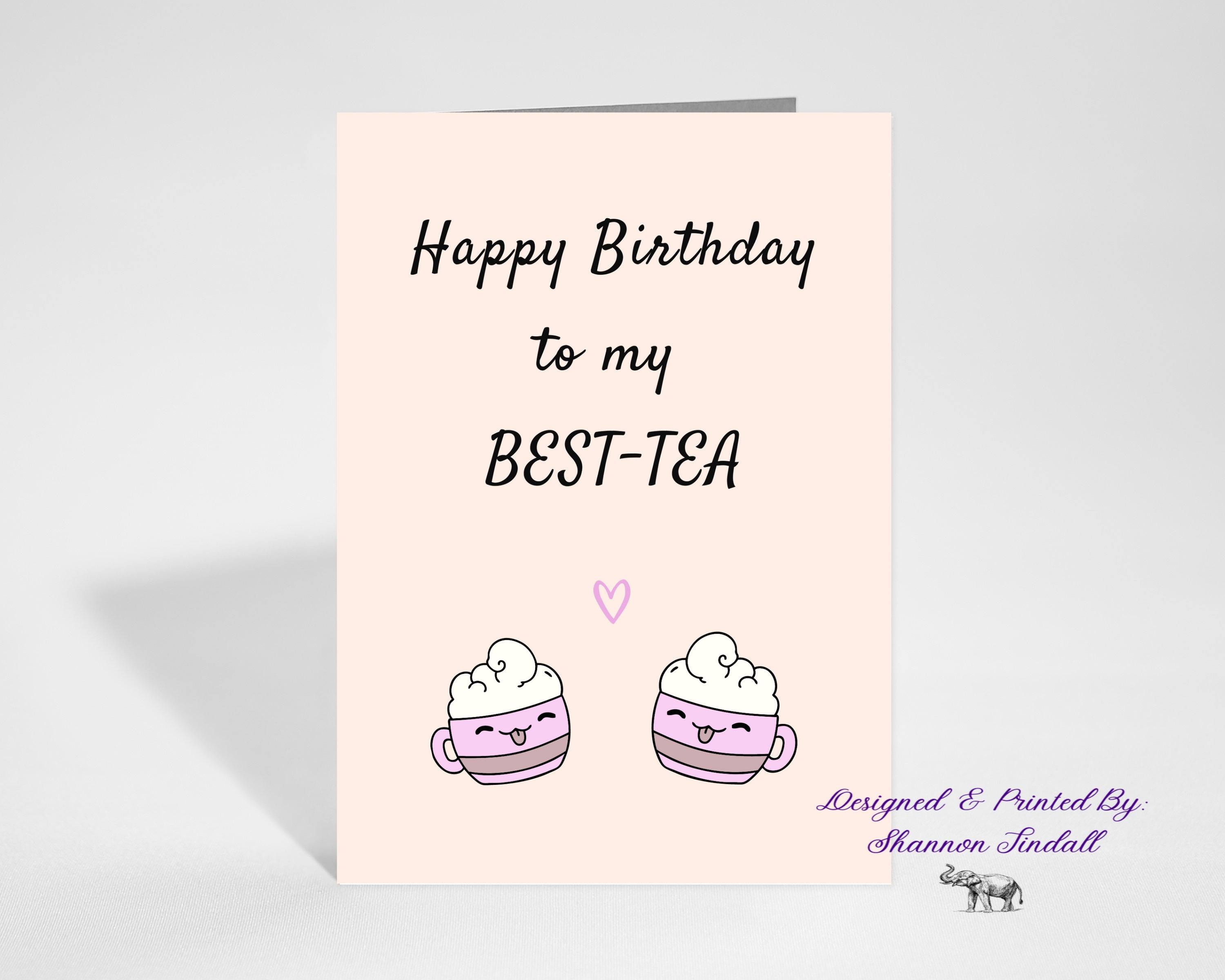 Best-tea 5x7 Birthday Card Birthday Card for Best Friend - Etsy ...