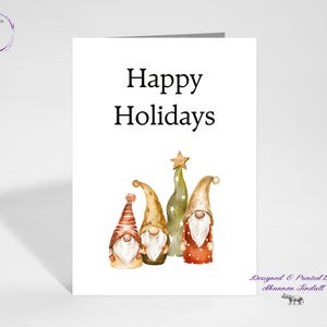 5x7 Christmas Cards, Gnomes Holiday, Christmas Card, Free Shipping, Cute Christmas Cards, Gnomes Christmas, Miss you, See More!