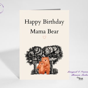 5 x 7 cartes d'anniversaire maman ours, carte mignonne maman ours, carte de voeux maman ours, carte d'anniversaire mignonne ours, cartes d'anniversaire ours, voir plus !