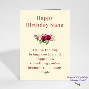 Joyeux anniversaire mamie, carte d'anniversaire 5 x 7, carte d'anniversaire pour elle, cartes d'anniversaire, tu m'as manqué, carte d'anniversaire mamie, voir plus !