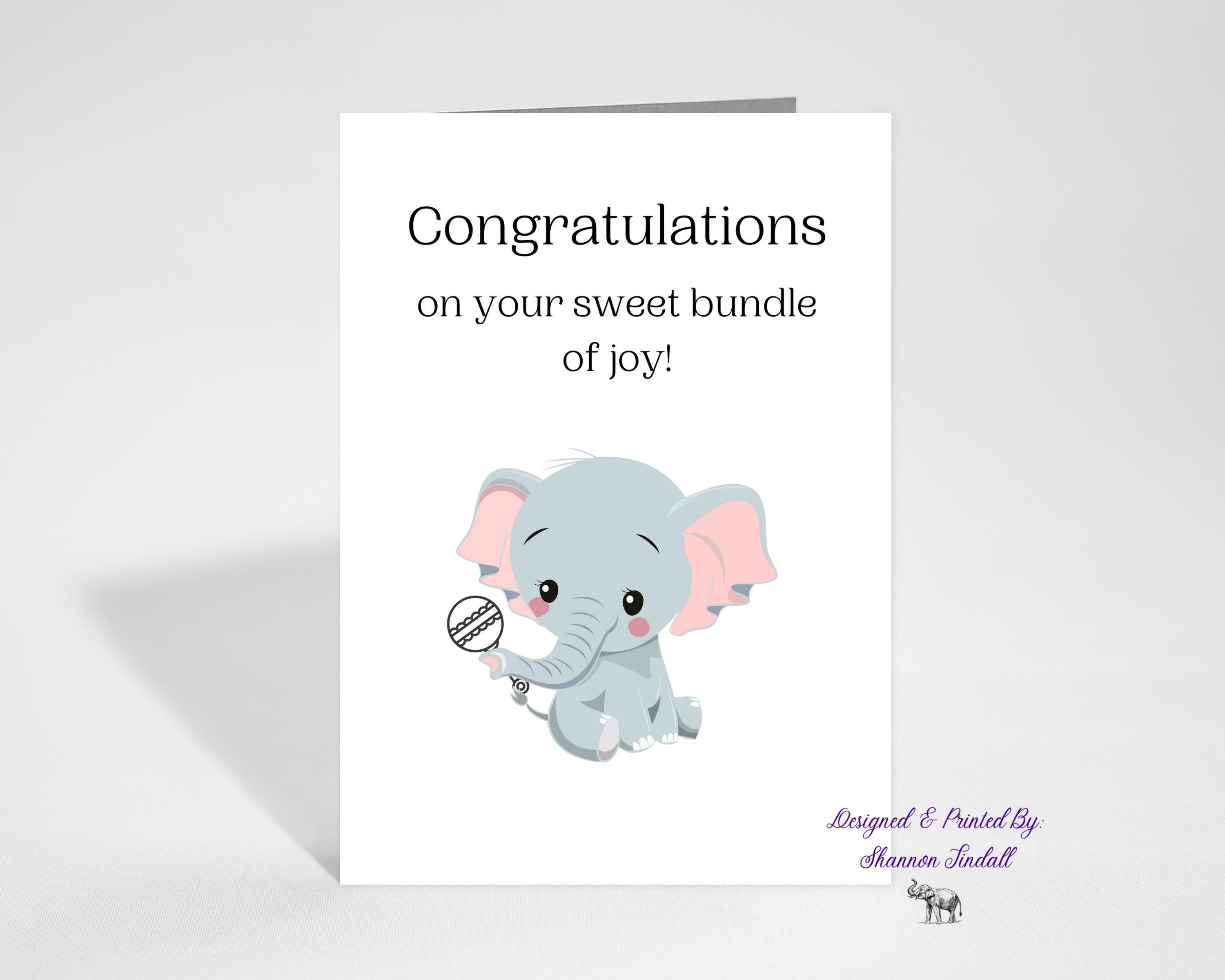 Baby Shower Card Congratulations Cute 5x7 Greeting Card Etsy UK