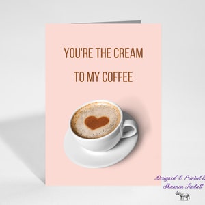 Tarjeta de café, linda tarjeta de San Valentín de 5x7, para novia o novio, tarjeta de amor, linda tarjeta de felicitación, te extraño, ¡ver más!