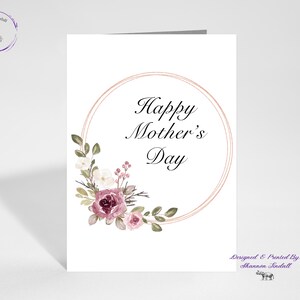 Carte de fête des mères 5 x 7, belle carte, or rose, carte de fête des mères, carte pour tante, carte pour soeur, anniversaire, tu me manques, voir plus !