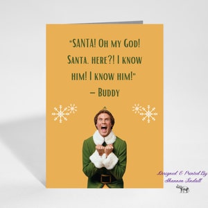 Buddy Elf Christmas Card, Funny 5x7 Christmas Card, Christmas Card for Friend, ELF Christmas Card, See more!