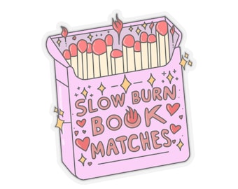 Pegatina de libro de combustión lenta: Calcomanía para portátil Kindle con temática de libros