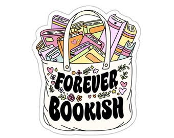 Pegatina "Forever Bookish": vinilo brillante para portátil