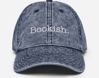Gorra vintage bordada con temática de libros, regalo para amantes de los libros, gorra para papá, regalo para amantes de los libros, gorra de béisbol con libros