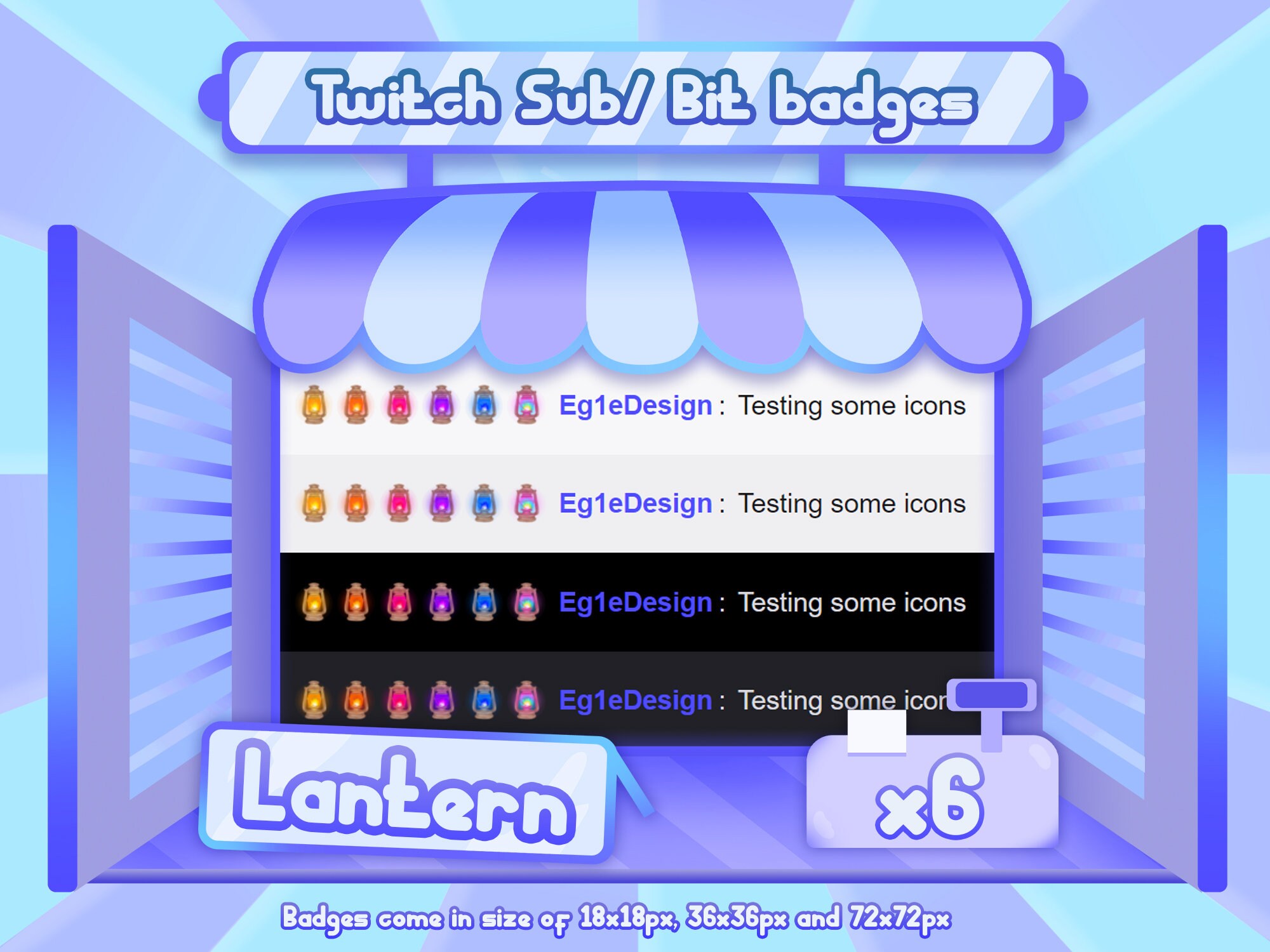 6x Twitch Sub / Bit Badges - Lantern - Etsy