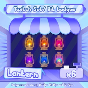 6x Twitch Sub / Bit badges - Lantern