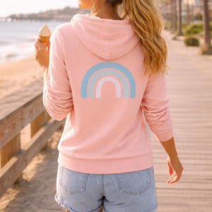 Peach Rainbow Hoodie, Coastal Rainbow Sweatshirt, Comfort Hoodie Gift, Teacher Gift, Mental Health Gift, Soft Cozy Pullover image 10