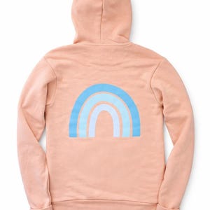 Peach Rainbow Hoodie, Coastal Rainbow Sweatshirt, Comfort Hoodie Gift, Teacher Gift, Mental Health Gift, Soft Cozy Pullover image 7