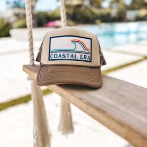 Coastal Era Patch Hat, Beach Trucker Hat, Beach Wave Hat, Surf Trucker Hat, Beach Lovers Gift, Foam Trucker Hat, Hat For Tropical Vacation