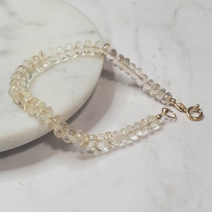 天然シトリン宝石ブレスレット、シトリンブレスレット、宝石ブレスレット、手結び宝石ブレスレット、スタッキングブレスレット、女性へのギフト