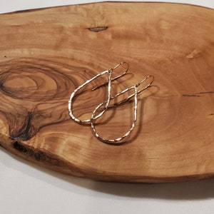 14k Gold Filled Earrings, Hoop Earrings, Dangle Teardrop Earrings, Minimalist Earrings, Sterling Silver Earrings, Gift for Women