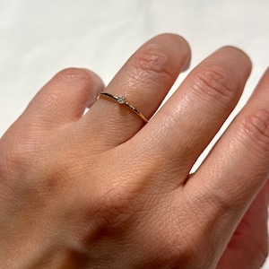 14k Gold Filled Cubic Zirconia Ring, Zirconia Gemstone Ring, Stacking Ring, Dainty Gemstone Ring, April Birthstone Ring, Gift For Women