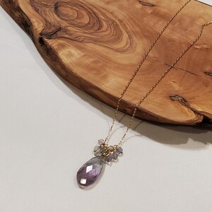 Natural Fluorite Gemstone Necklace, Fluorite Gemstone Pendant Necklace, 14k Gold Filled Necklace, Statement Necklace,  Gift For Women