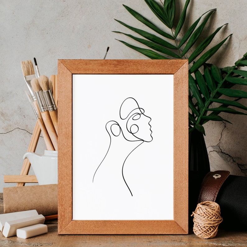 Single Line Drawing, Line Art, Wall Art, Minimal Sketch Drawing, Abstract Single Line, Figure Line Art Print, Digital Prints, Printable Art image 1