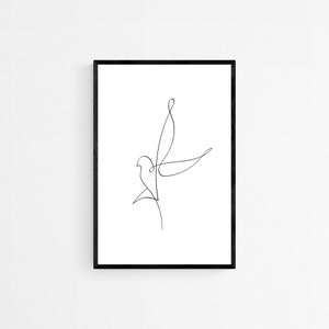 Single Line Drawing, Line Art, Wall Art, Minimal Bird Drawing, Abstract Single Line, Bird Line Art Print, Digital Prints, Printable Wall Art
