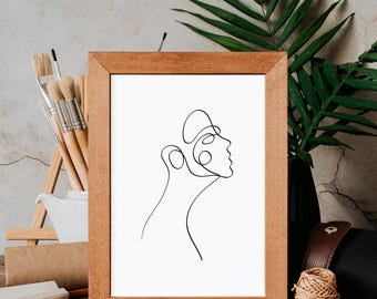 Single Line Drawing, Line Art, Wall Art, Minimal Sketch Drawing, Abstract Single Line, Figure Line Art Print, Digital Prints, Printable Art