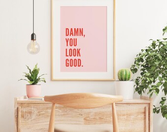Bon sang, citations imprimées, téléchargement numérique, devis imprimable, impression typographie, art mural rigolo, poster, humour, salle de bain, décoration d'intérieur
