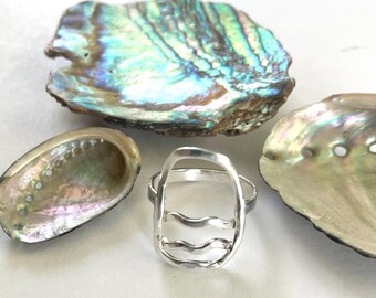 Wave ring. Silver waves ring size 8